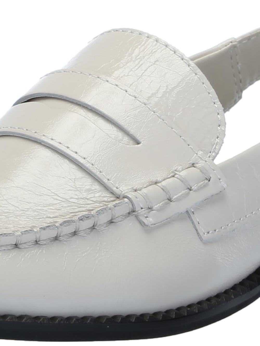 Dolce Vita Hardi Slingback Penny Loafers Ivory Crinkle Patent